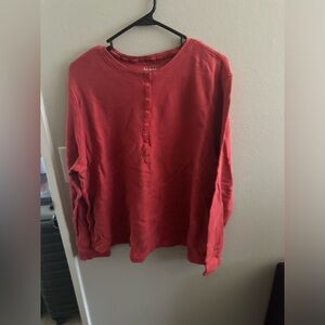 Nice orange LLBean top with buttons